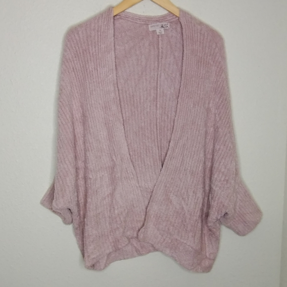 Barefoot Dreams CozyChic Lite Blush Pink Ribbed Knit Shrug Cardigan Sweater 2X - Picture 2 of 7